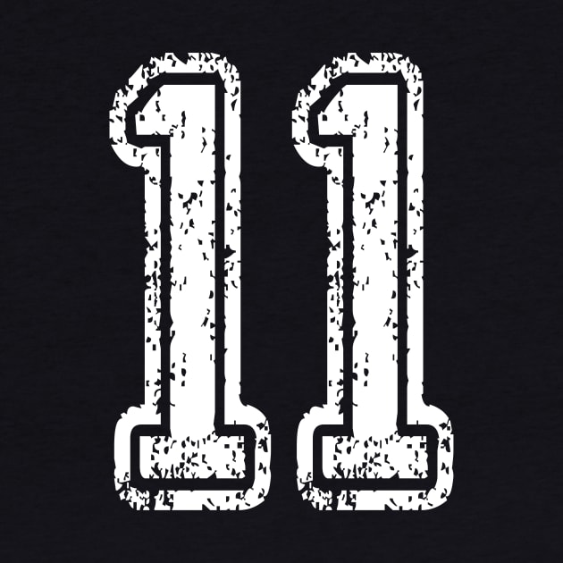 Number 11 Grungy in white by Sterling